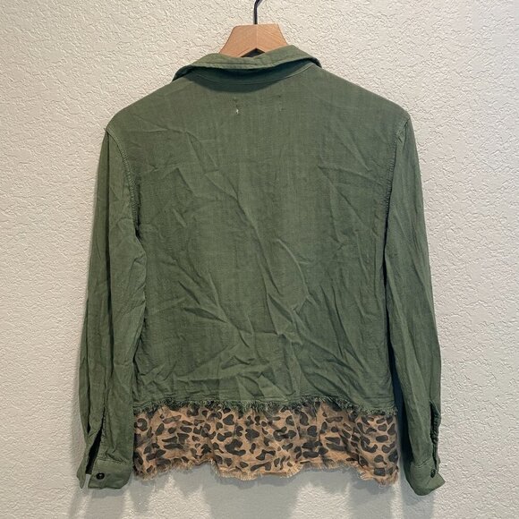 Vintage Havana Army Jacket Shacket with Leopard Detail Size S - Picture 7 of 7